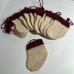 Christmas Stocking Crochet Ornaments 12pcs